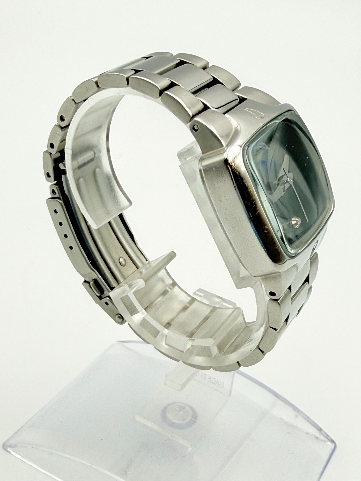 NIXON The SMALL PLAYER Qz Silver Black Dial Watch Wrist 16cm (6.3 in) – Rank C