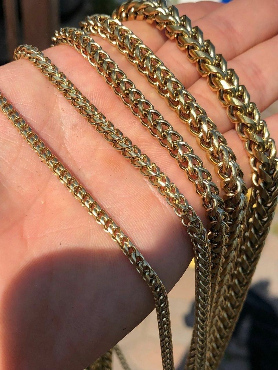 Men’s Franco Chain 14k Gold Plated Stainless Steel BEST QUALITY! 3-8mm HEAVY!