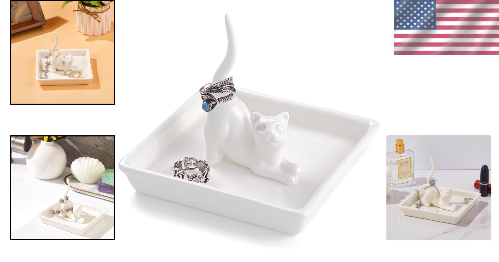 Elegant Polished Cat Jewelry Tray – Ideal for Mother’s Day & Birthdays