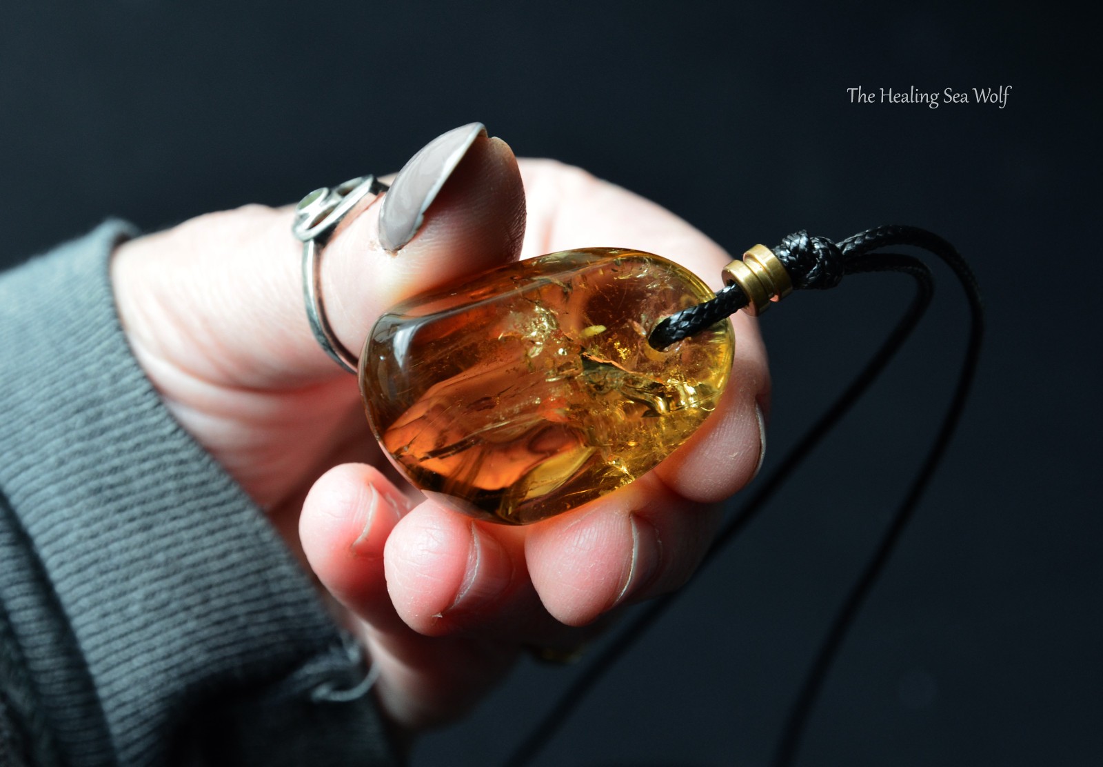 Natural Zambian Citrine Necklace with Rainbows Super Attractor Manifestation