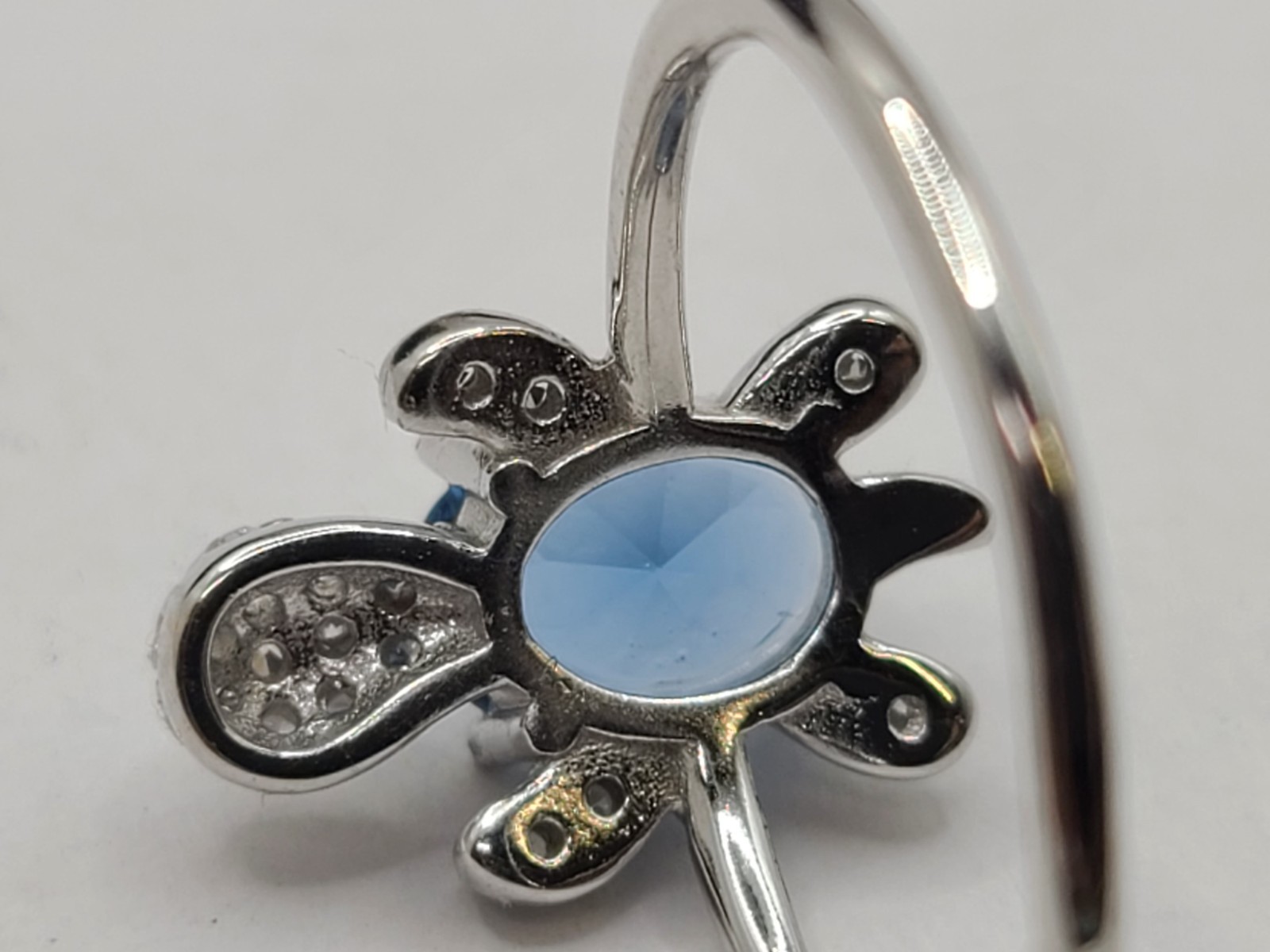 Perimade & Co Color Gemstone Sea Turtle Blue Band Ring sz 8