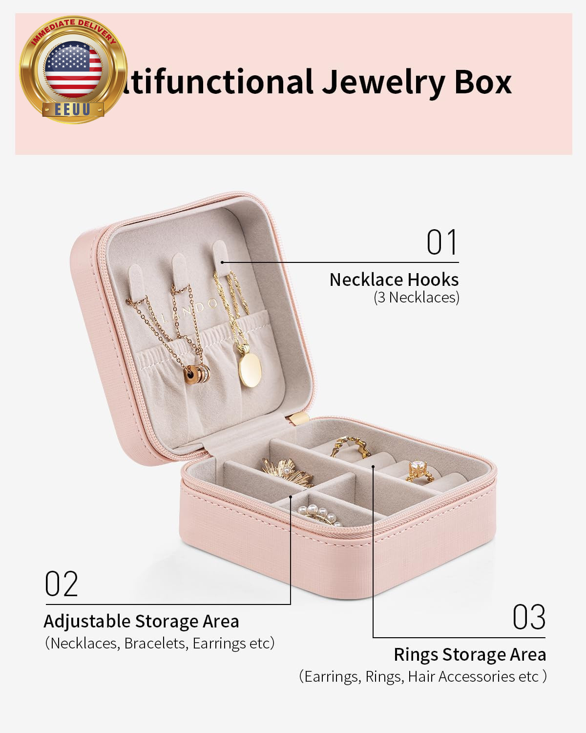 Travel Jewelry Case – Teacher Appreciation Gifts for Women – Small Jewelry Trave