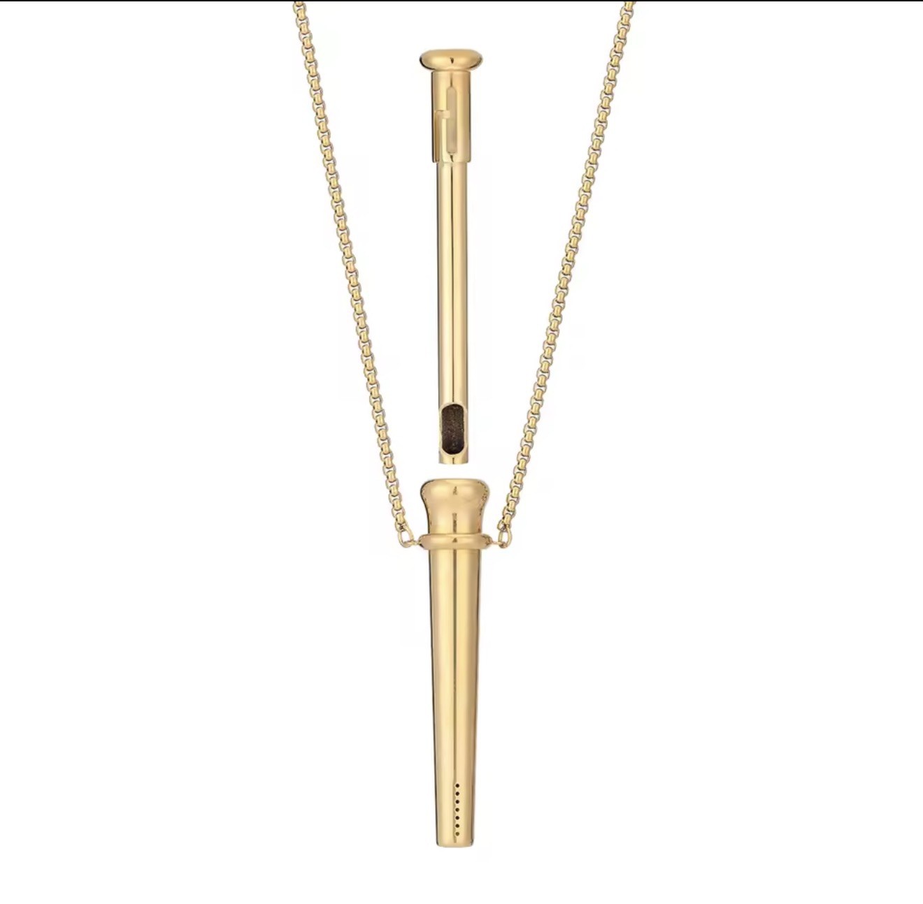 Incognito Compact Bump Straw Pendant Necklace Snuff Tool Jewelry SNOGO Clone slv