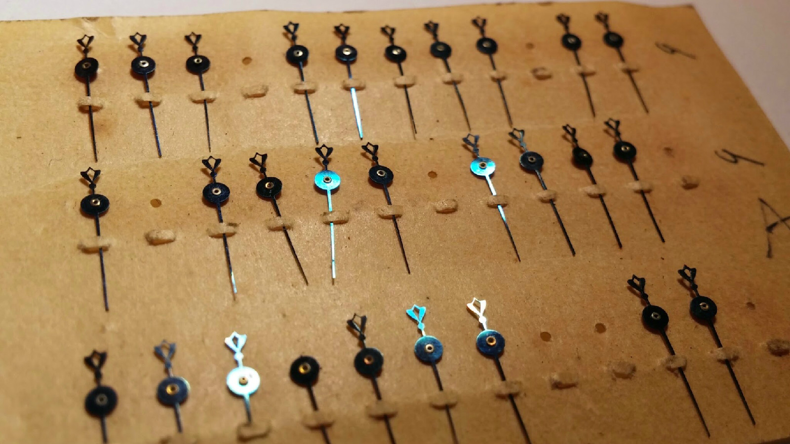 Elgin 16S, Sub Second Hand, 8.64mm length (from hole) Blue, 12.2mm total length