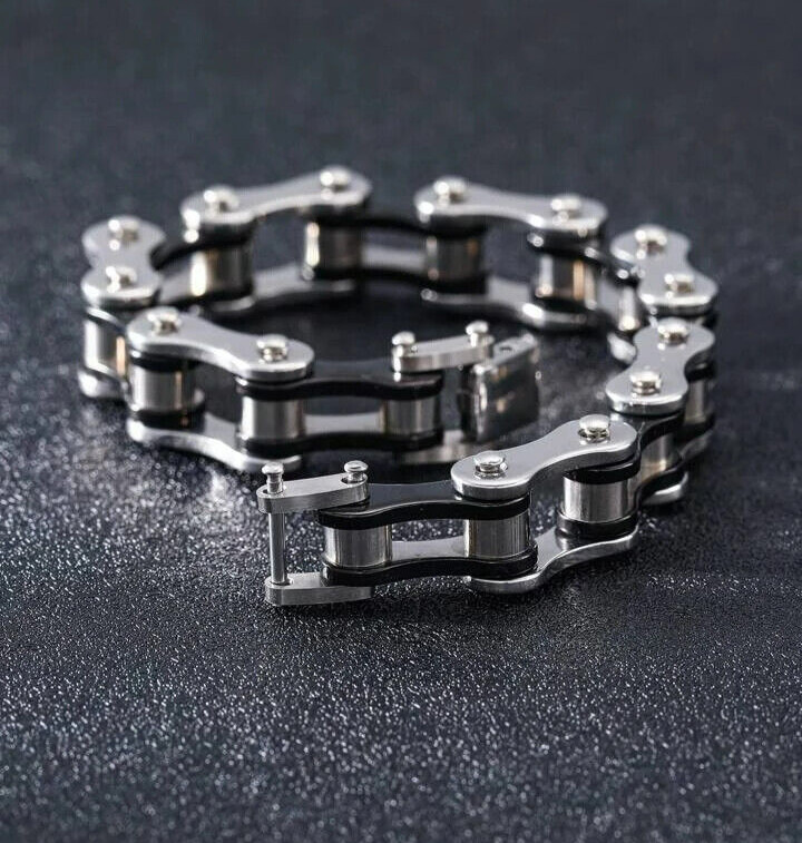 Men Heavy Sturdy Stainless Steel Motorcycle Bike Chain Bracelet Biker Wristband