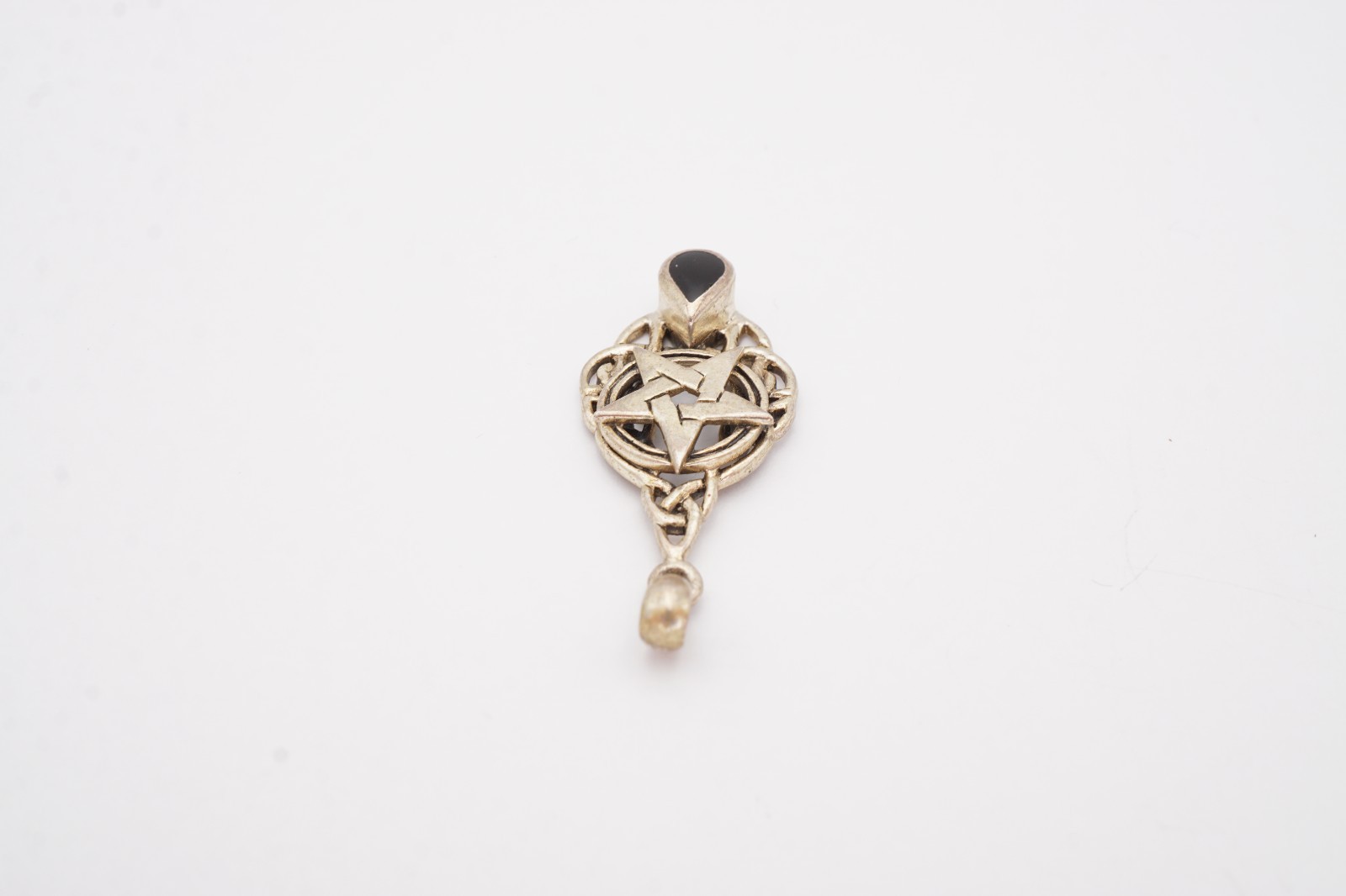 Vintage Peter Stone Sterling Silver 925 Black Onyx Pendant