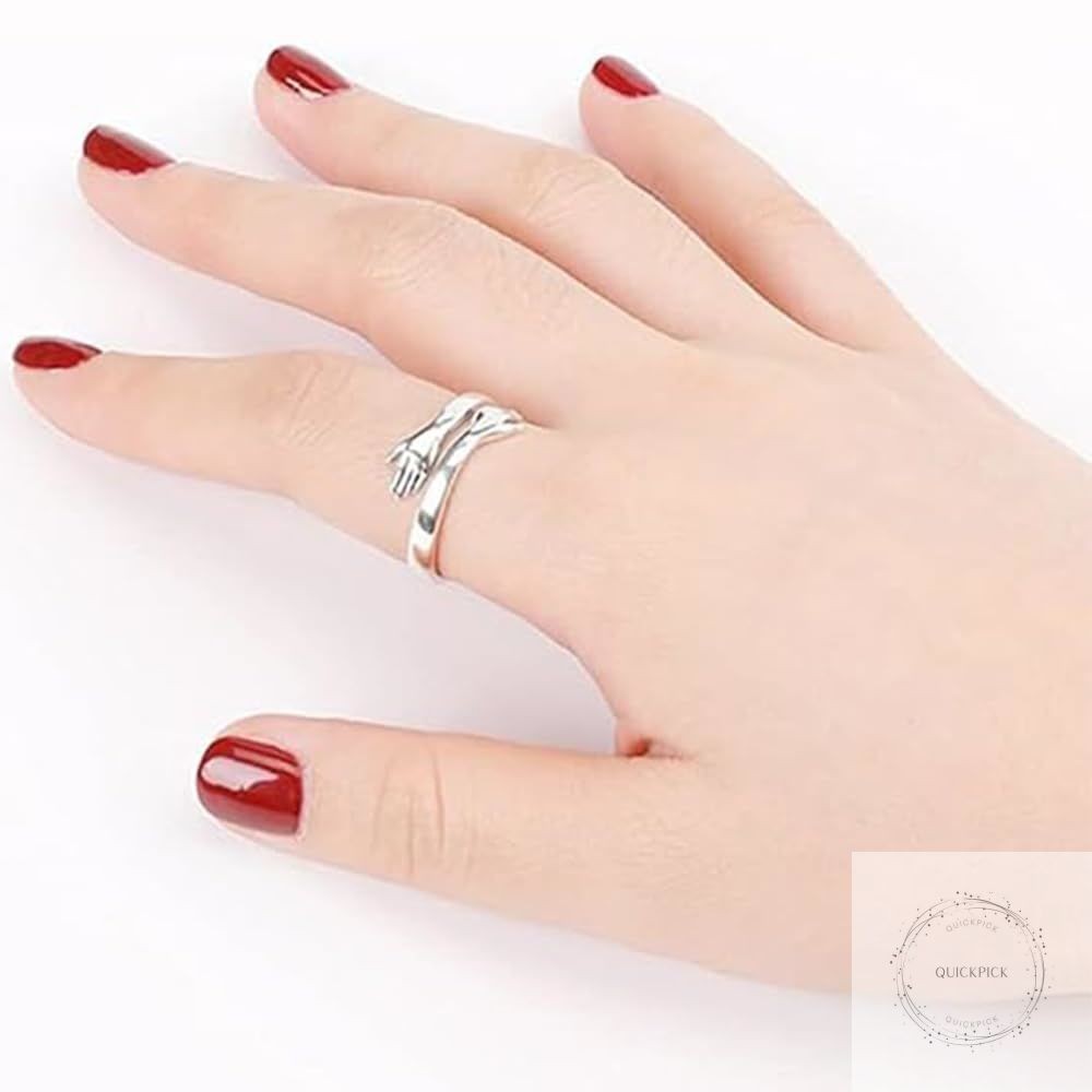To My Granddaughter Hug Ring For Hope Rings, Inspirational Stainless Steel Engar