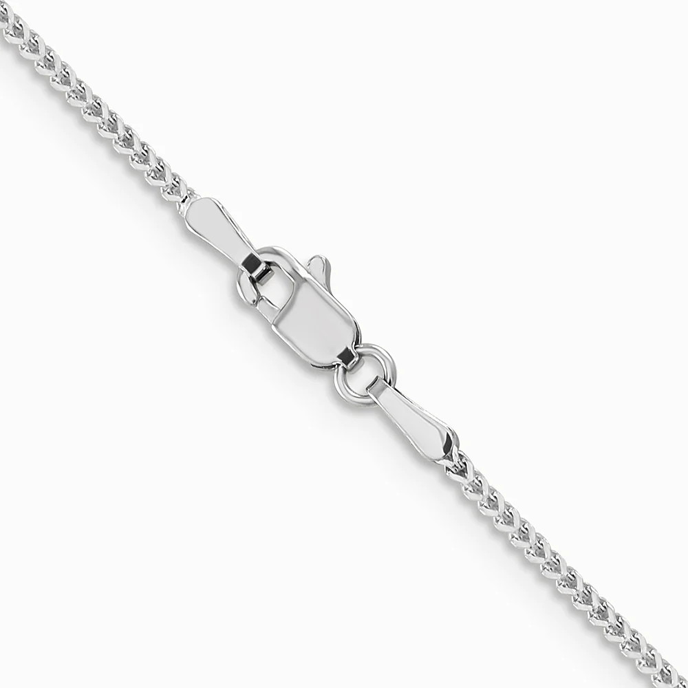 14K White Gold 1.1mm Franco Chain Necklace 16″-24″