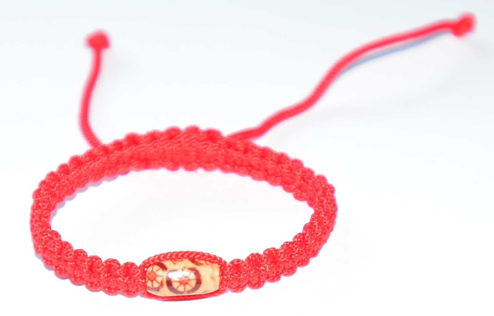 Macrame Friendship Bracelet With Spiritual Buddhism Feng Shui Wooden Bead