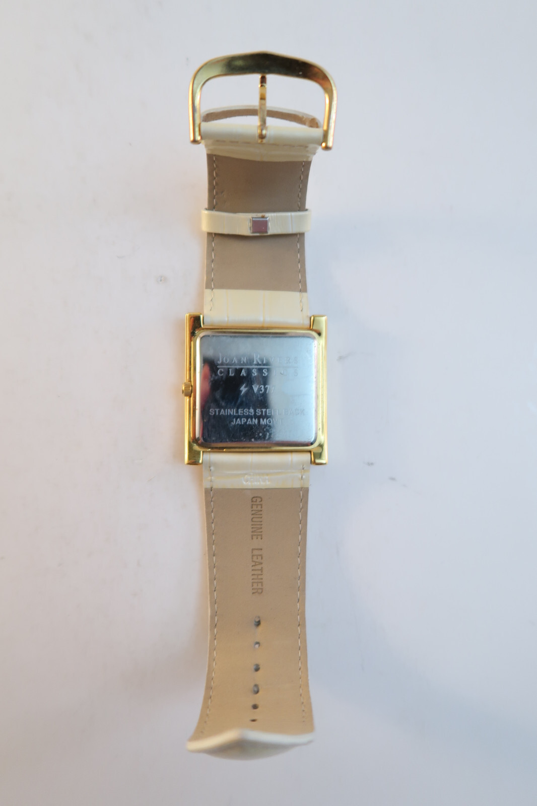 Joan Rivers Classics Women’s Watch V377 Rhinestone Quartz White Band Gold Tones