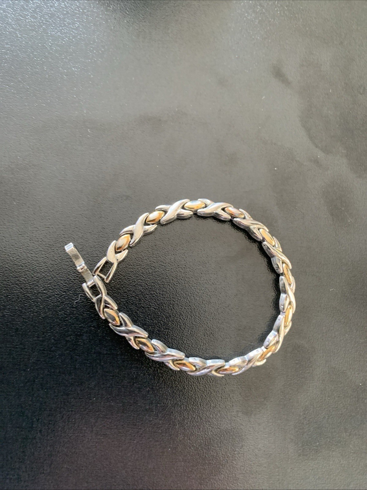 GIVENCHY X’s & O’s Gold & Silver Tone Vintage Link Bracelet