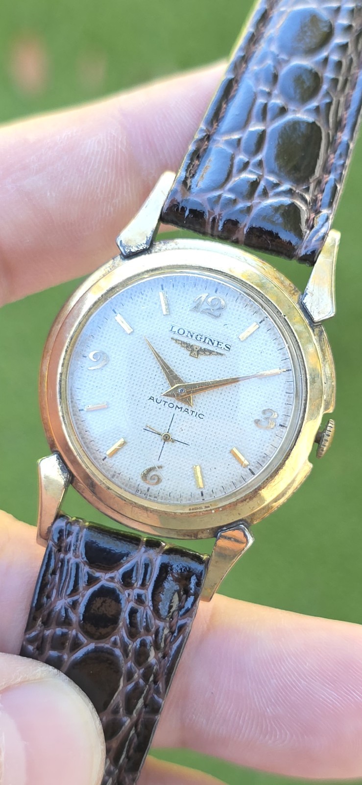 Vintage Longines 2164 Cal 19A Honeycomb Waffle Dial Automatic Men’s Watch