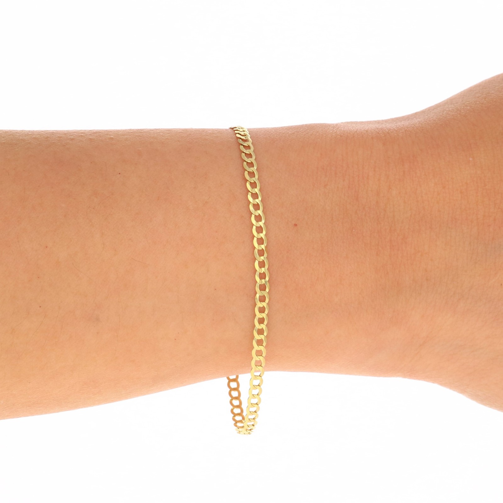 14K Yellow Gold Solid 2.5mm-12mm Cuban Curb Chain Link Bracelet Men Women 7″- 9″