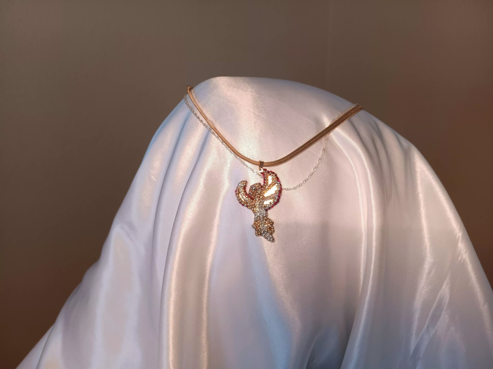 Phoenix Necklace Reversible Pendant Jewelry Crystal Phoenix Gift