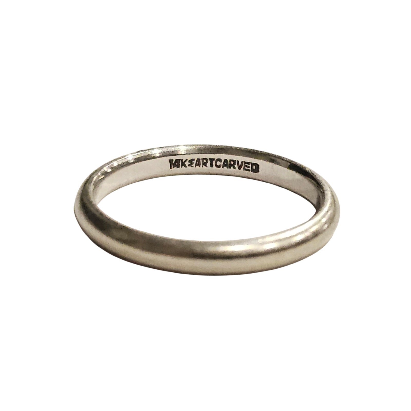 Vintage 14K White Gold “ArtCarved Co” Wedding Band Ring