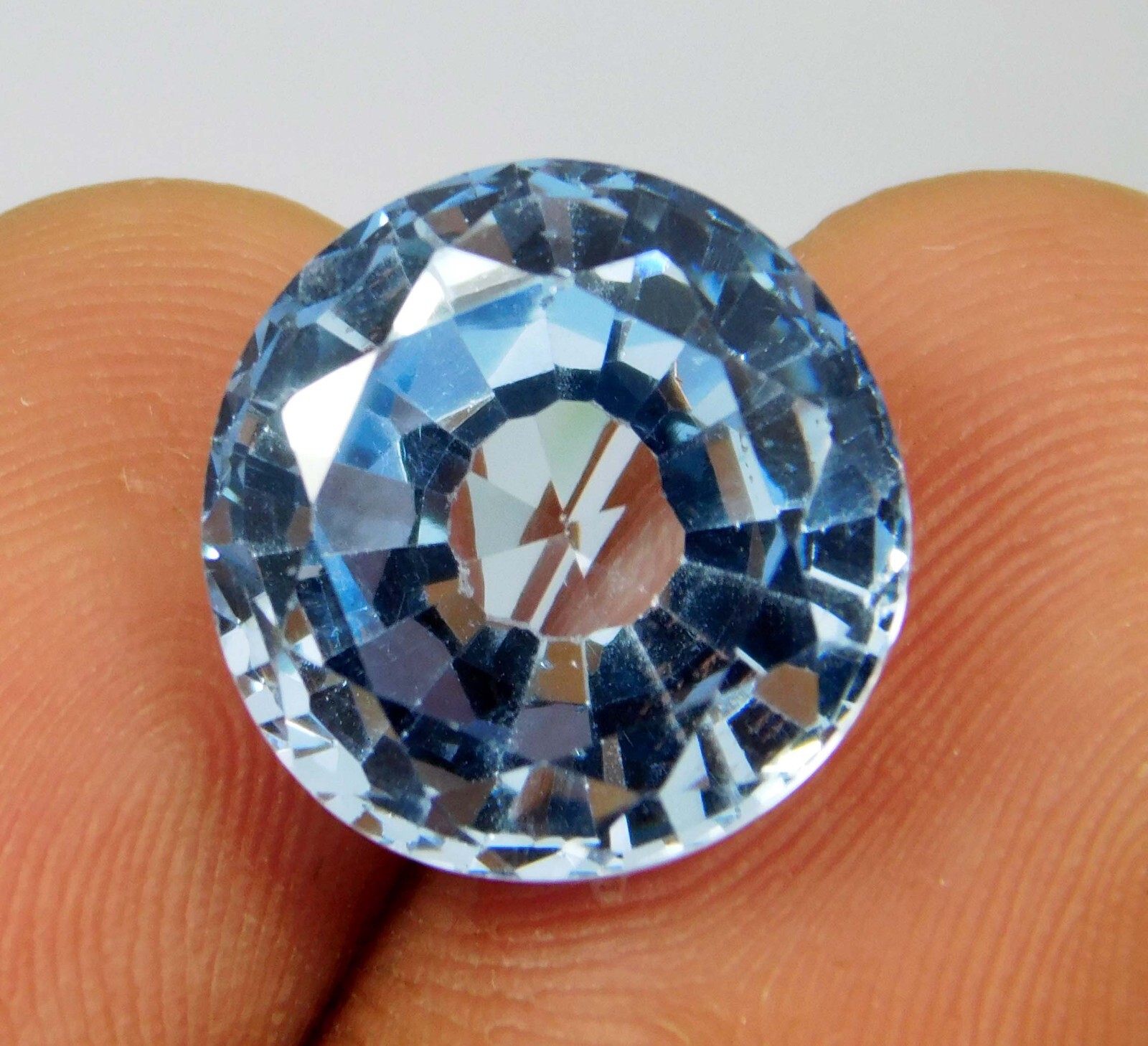 CERTIFIED 11.40 Ct AAA Natural Sea Blue Brazilian Aquamarine Round Cut Gemstone