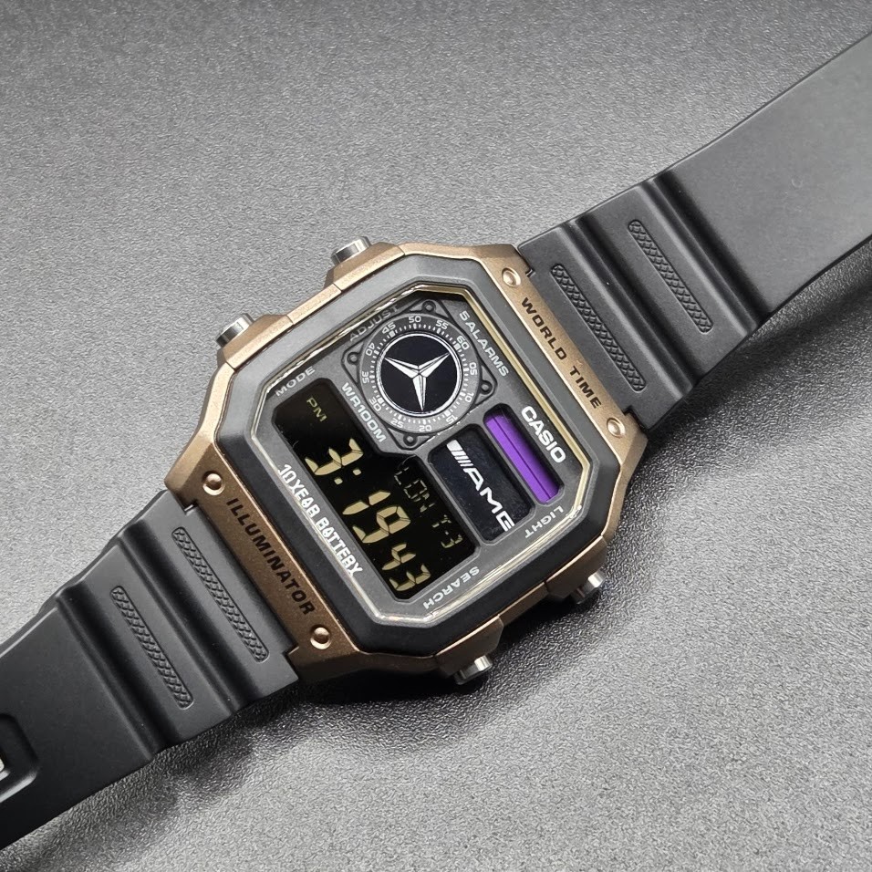 AMG Based on CASIO AE-1200WHD Royale. World Time Watch – Negative Display Mod