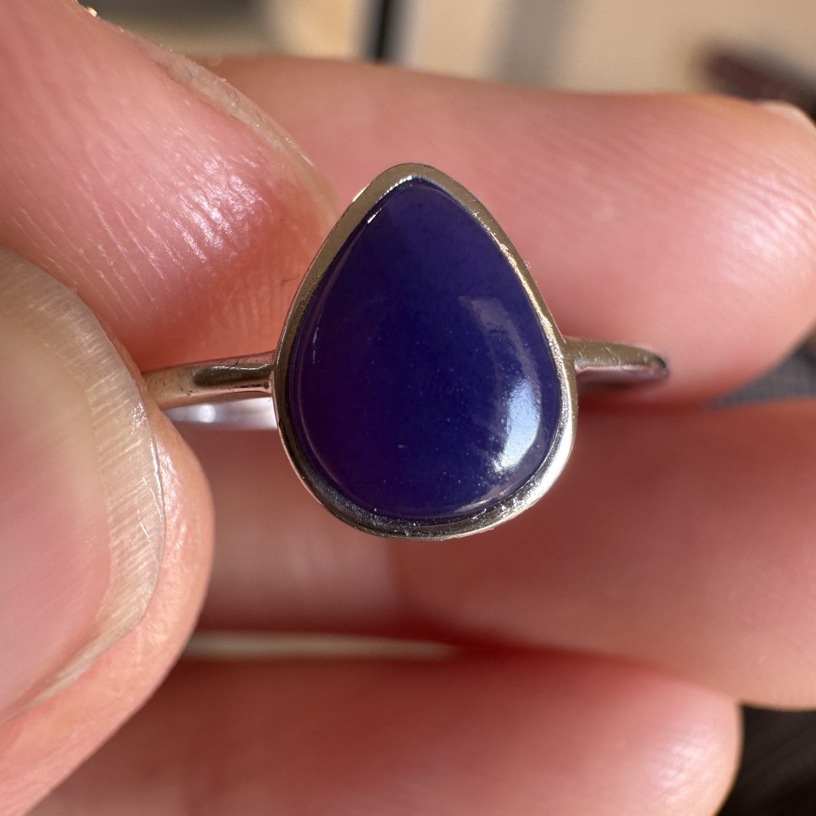 Size 5.5 Natrual Gel Sugilite & Richterite Gemstone S925 Silver Ring