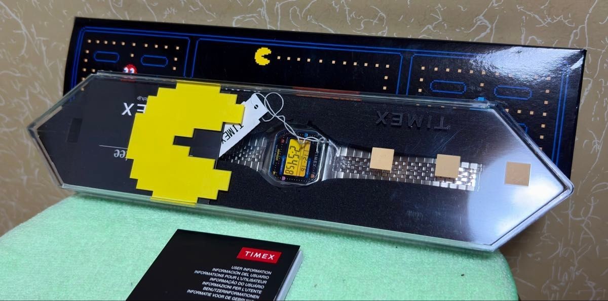 Timex x PAC-MAN T80 34mm Silver Digital Watch New Unisex Collaboration Japan