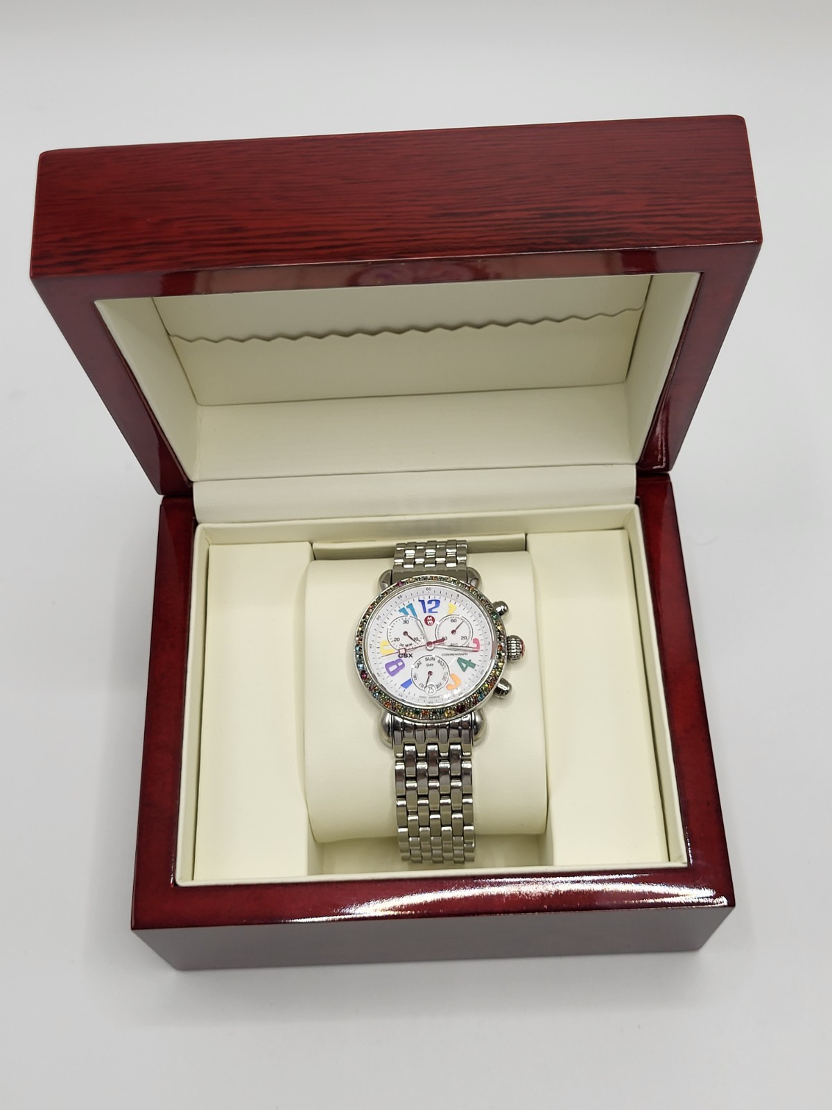 [SUPER RARE] Michele MW03M25A1933 Carousel CSX Semi Precious Stone Bezel Watch