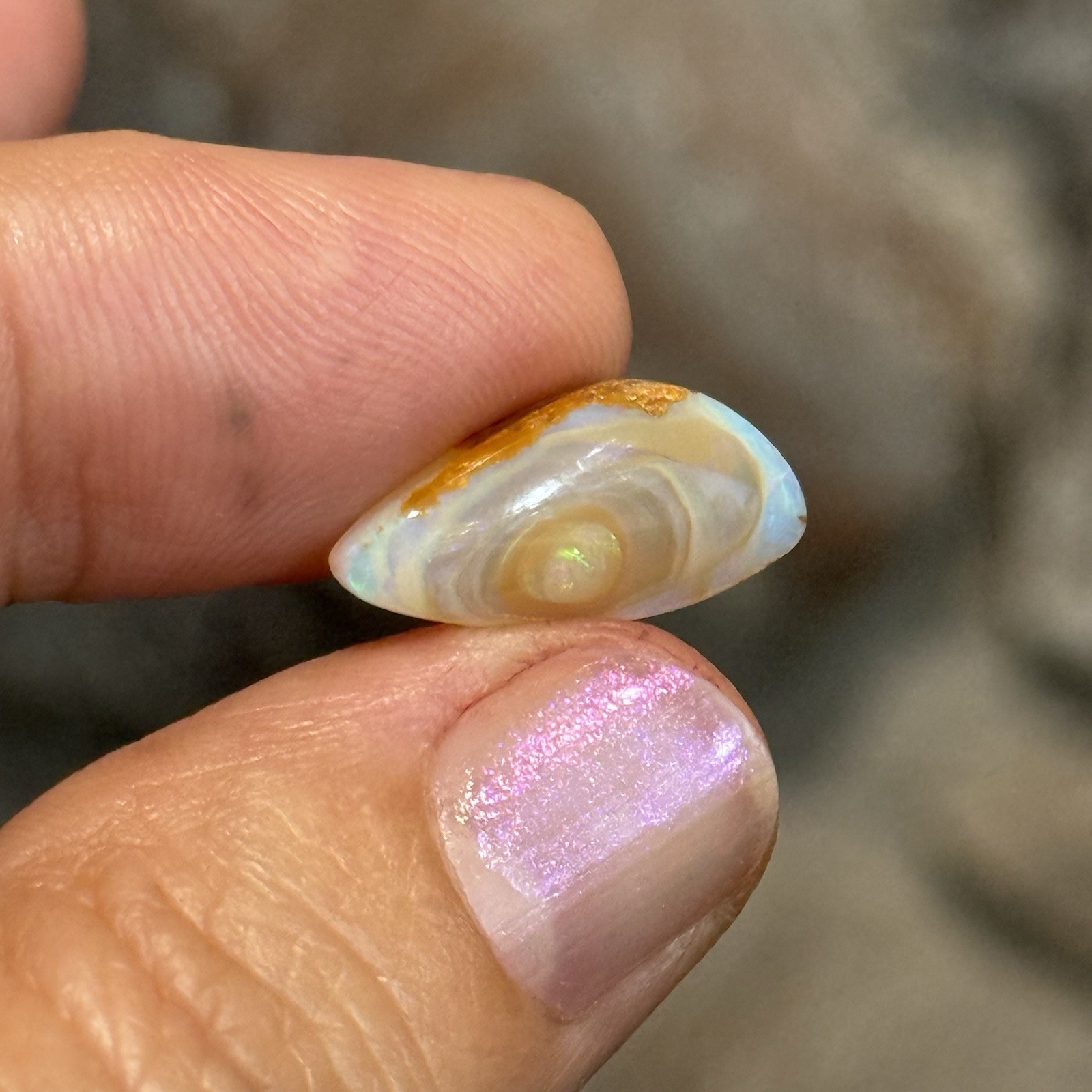 4.15ct 19×8.4x4mm Unique Australian Crystal Pipe Boulder Opal Cabochon Gem