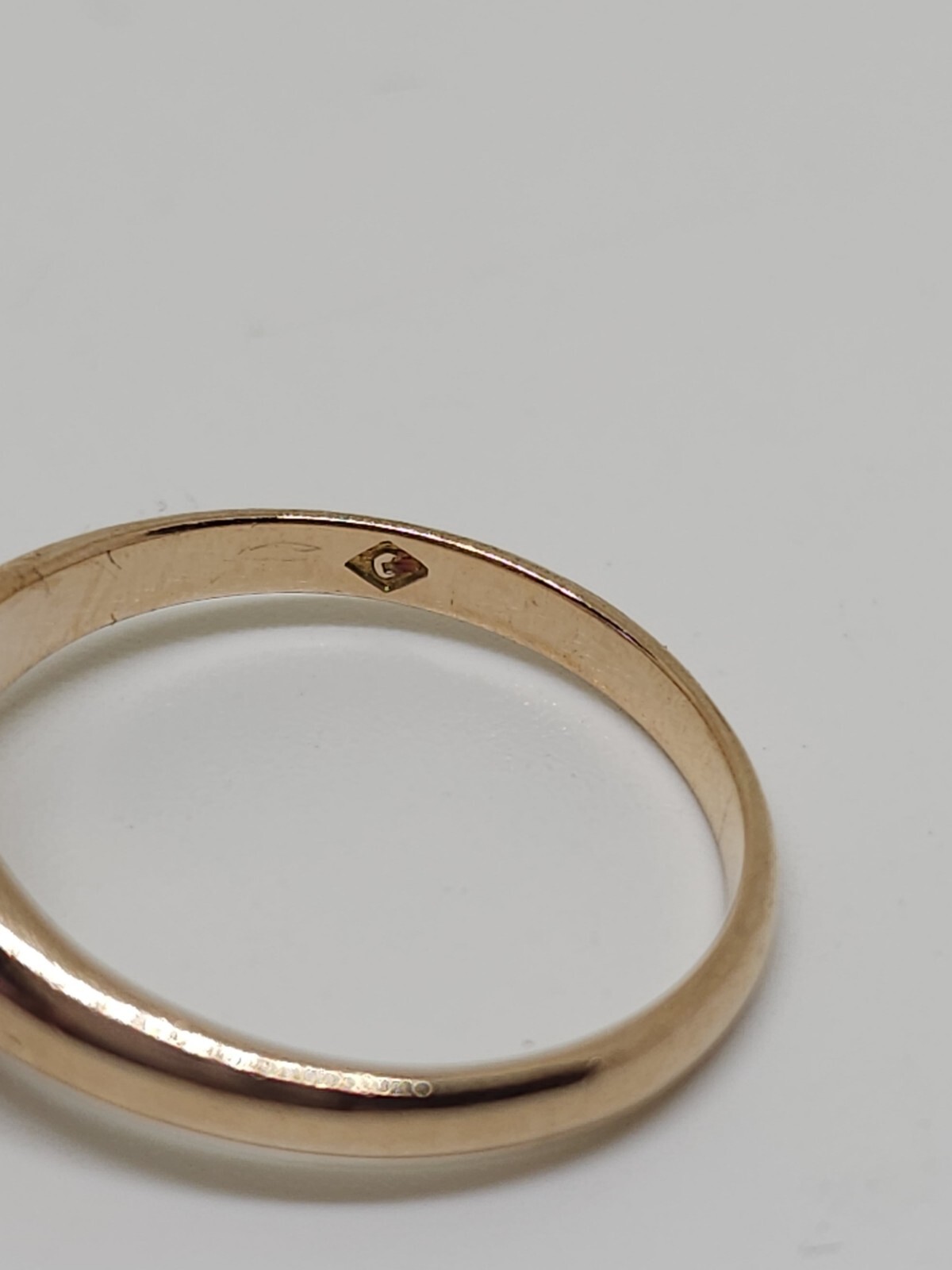 Vintage 12k Rose Gold 7.5 mm Round Citrine Solitaire Ring Size 5.75 2.4 Grams