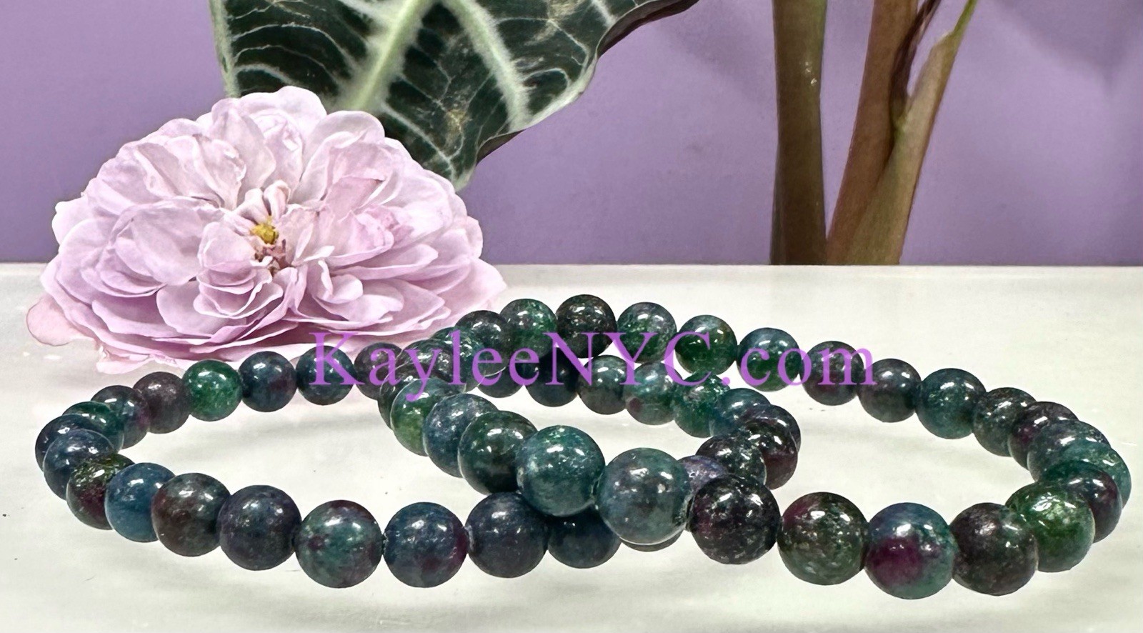 Wholesale 6 Pcs Natural Ruby Kyanite ~7mm 7.5” Crystal Stretch Bracelet