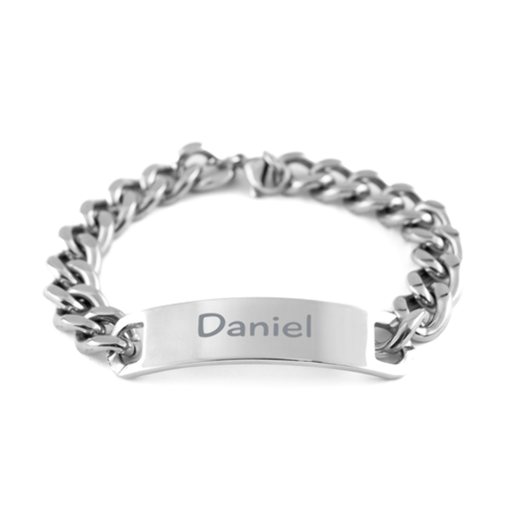 Daniel Gifts – Personalized Cuban Link Bracelet for Men – Custom Stainless Steel