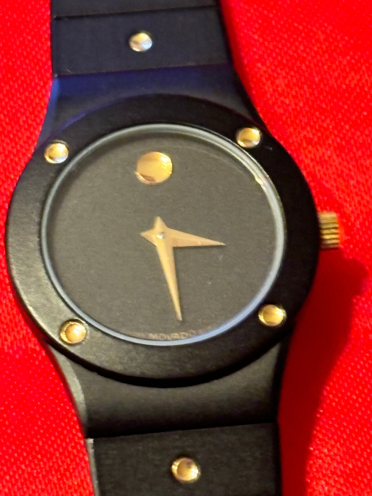 Movado Watch Womens 23mm Black Round Museum Ultra Thin 5 mm ITA MOVT