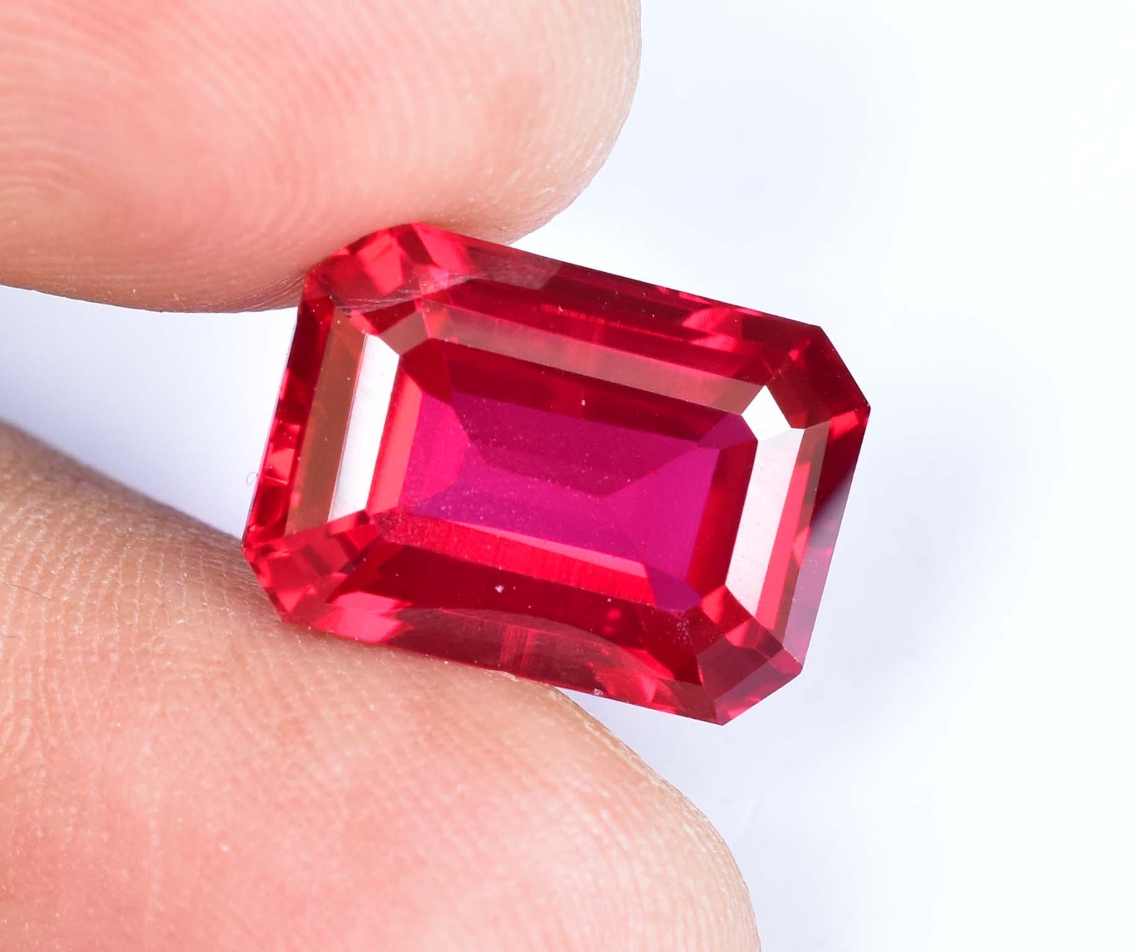 11.60Ct Natural Myanmar Red Spinel Certified Emerald Cut Flawless Loose Gemstone