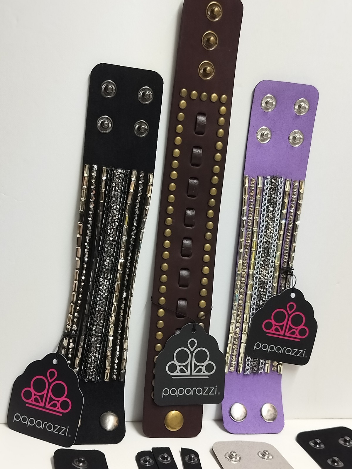 NWT 7 Pieces Paparazzi Leather Rebel, Rock Star, Urban Bracelet (#255284)