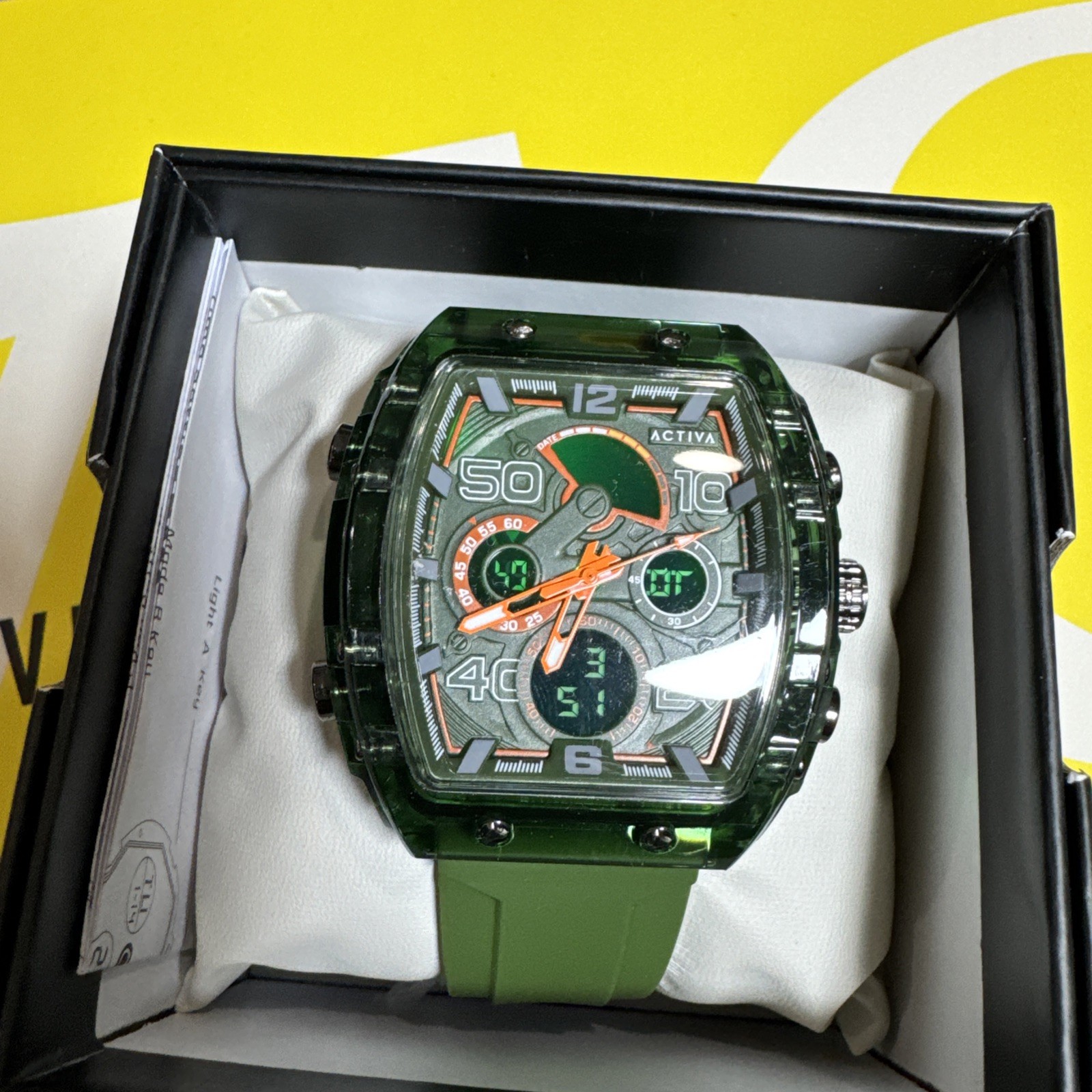 Activa X Invicta Digital Essentials Men’s Watch – 45mm. Army Green (ACW8109-004)