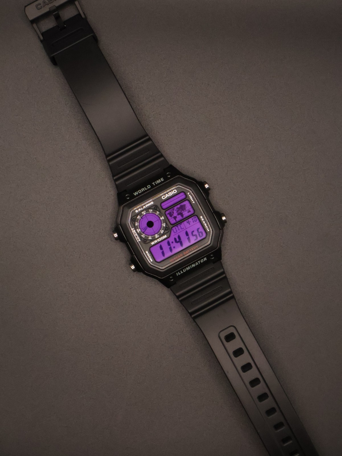“Dark Matter” | Casio World Time Illuminator | Royale | AE-1200WH | 🟣 | Custom