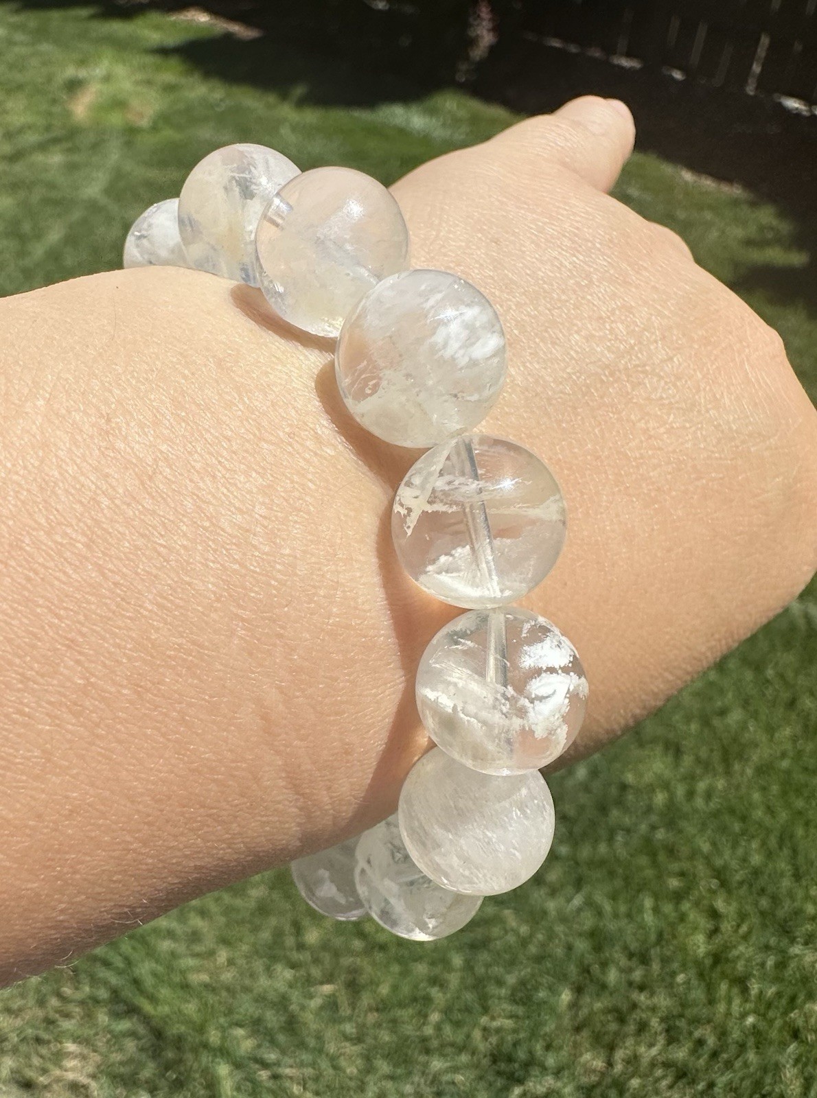 13.7mm Snowflake Phantom Quartz Bracelet