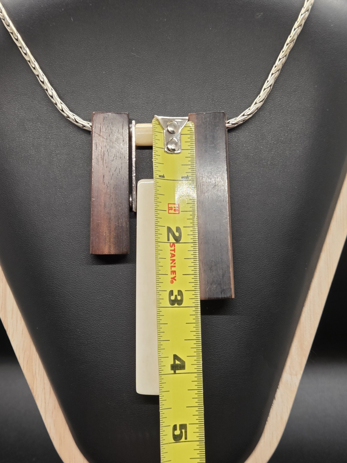 Vtg Original NATURE BIJOUX Wood Bone Bib Necklace DESIGNER JEAN-DANIEL CHRISTIN