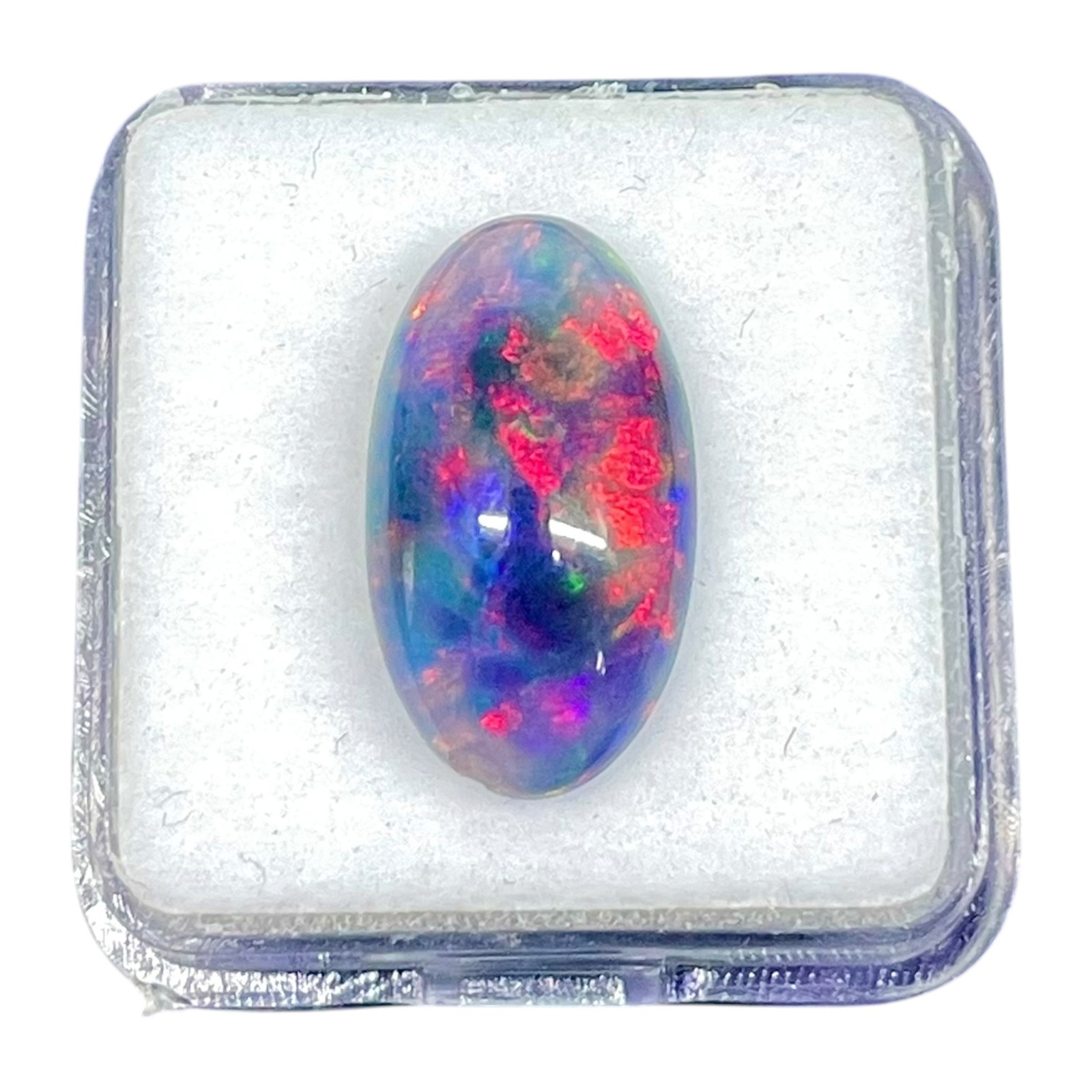 3.38 Cts Natural Black Opal 18x10mm Oval Cabochon Multi Fire Loose Gemstone