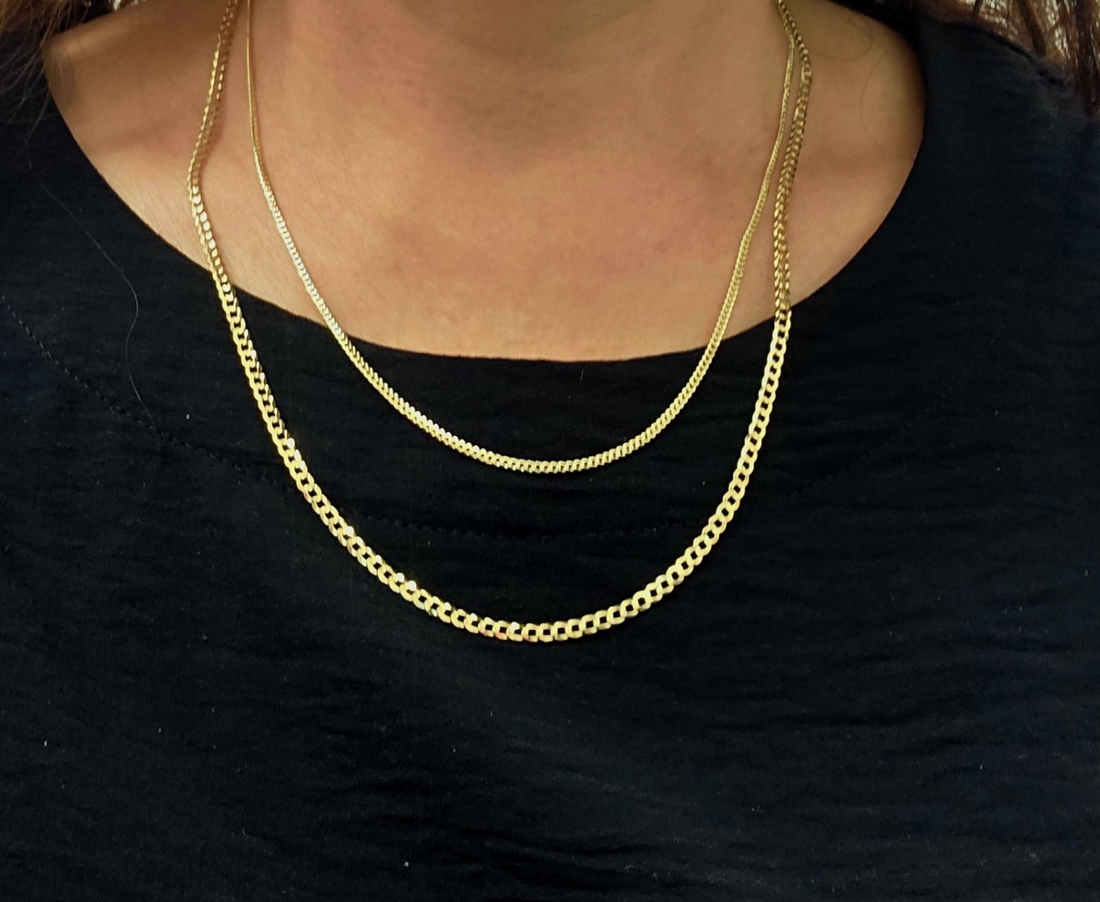 10K Yellow Gold Solid Cuban Link Chain Curb Necklace Bracelet 1.8mm-10mm 7″~30″