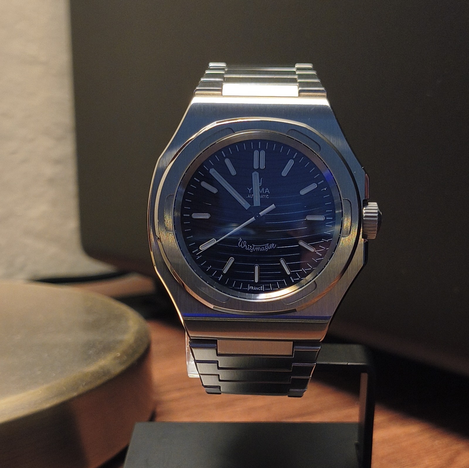 Yema Wristmaster Traveller Micro Rotor Automatic Watch – Blue Dial W/ Extras
