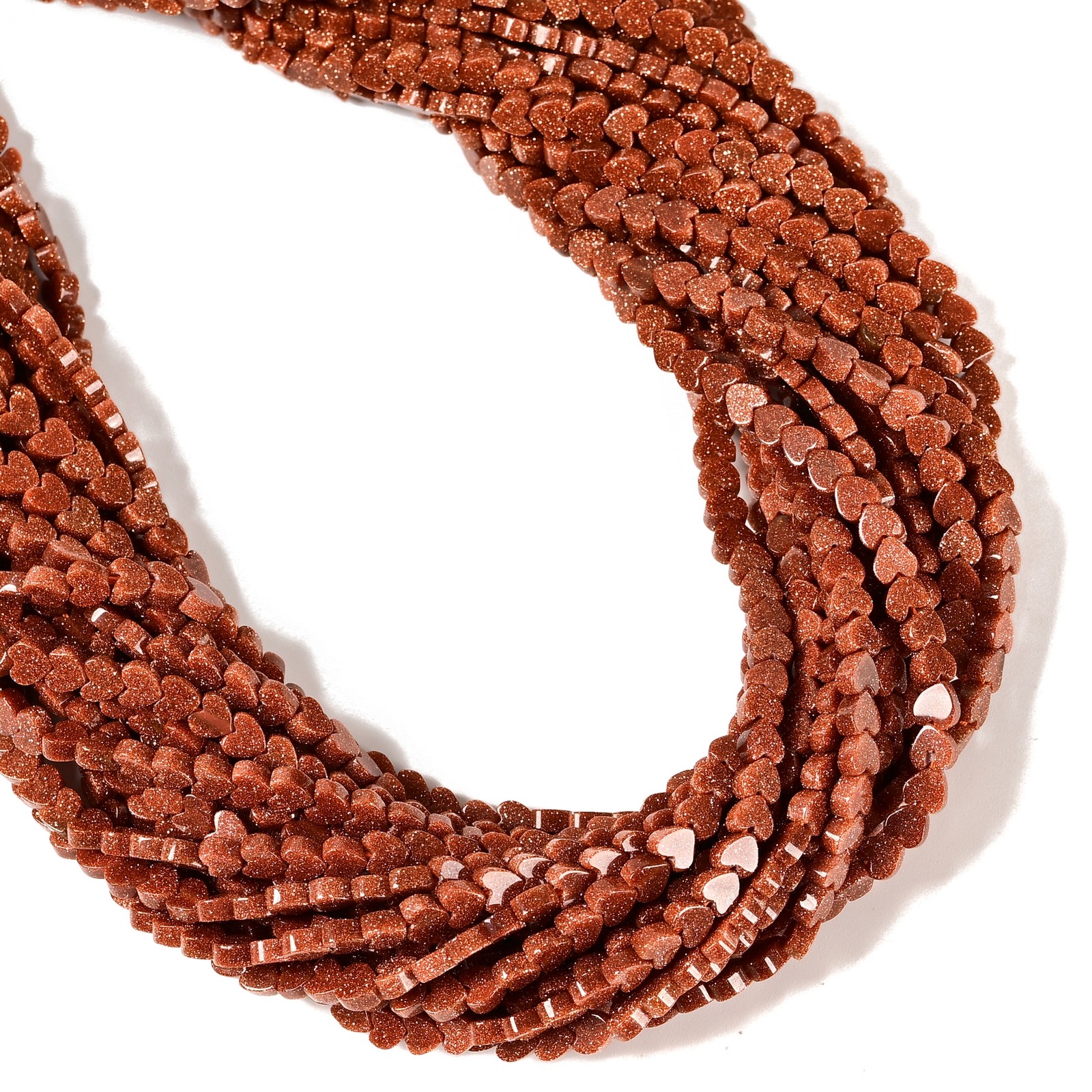 Gold Sandstone Heart Shape Beads Size 4mm 15.5” Strand
