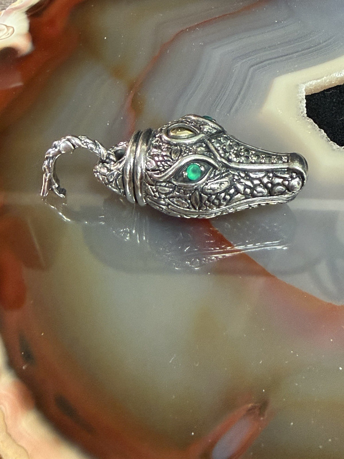 JOHN HARDY JAI Sterling 14K Accent Alligator/Crocodile PENDANT