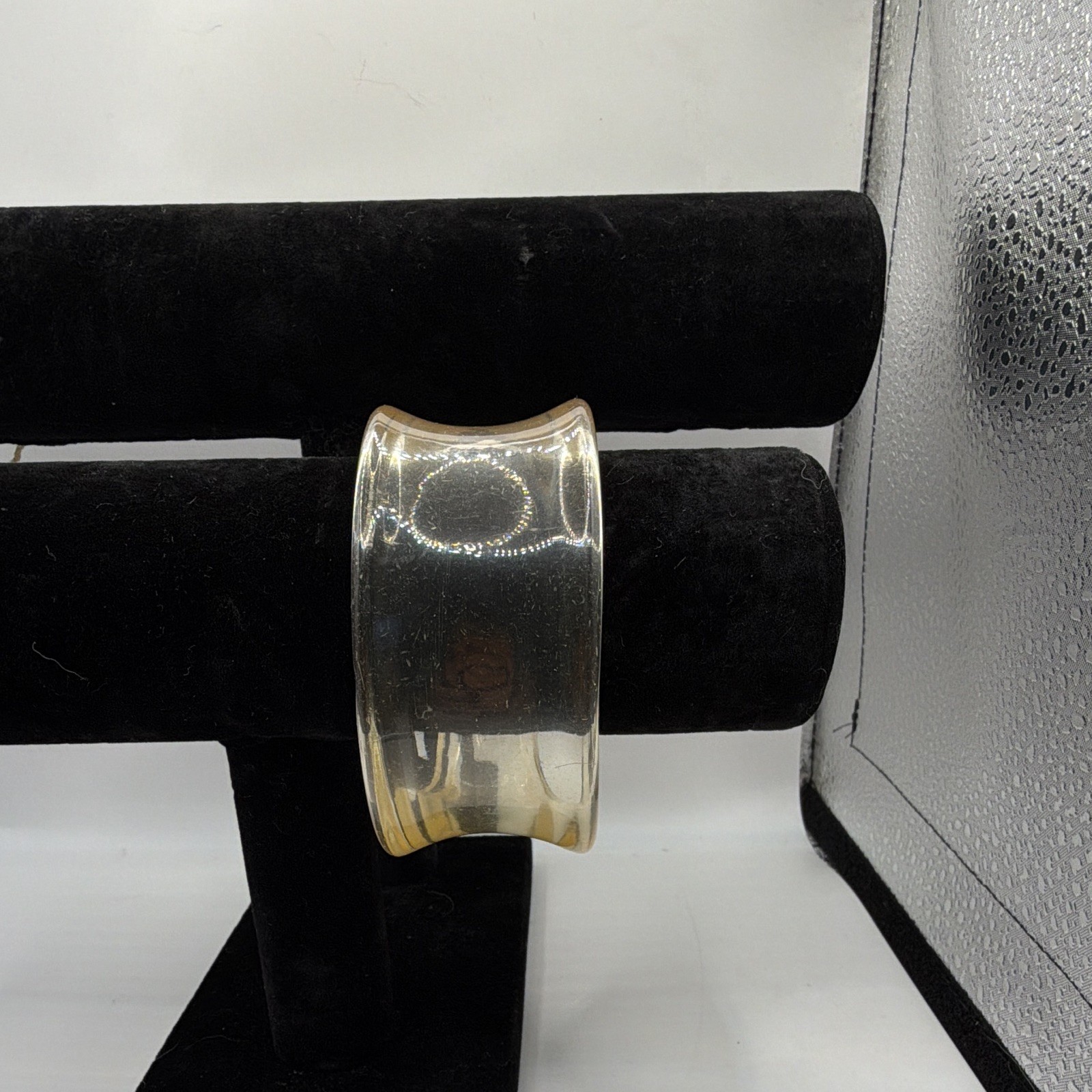 Vtg. MCM Gradient Lucite Chunky Wide Cuff Bangle Modernist
