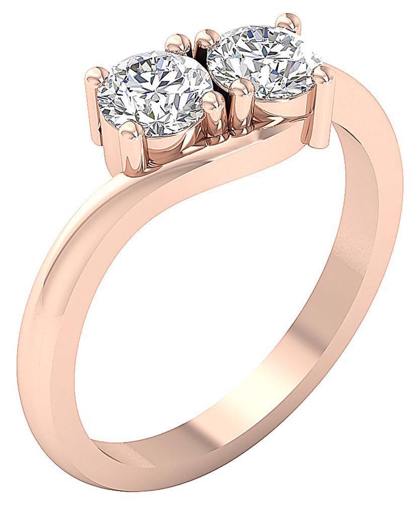 Forever Us Two Stone Engagement Ring VS1 F 1.10 Carat Lab Grown Diamond 14K Gold