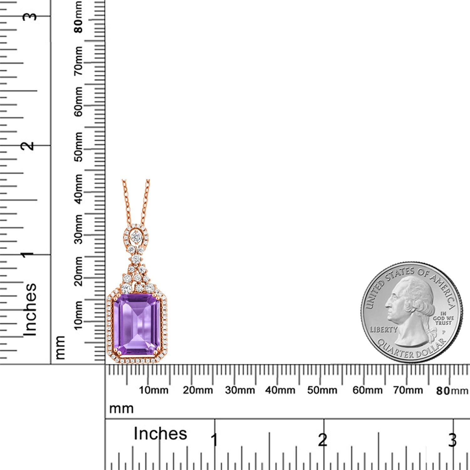 5-10 Cttw Emerald Cut Pendant Necklace For Women | 14X10MM Gemstone Birthstone
