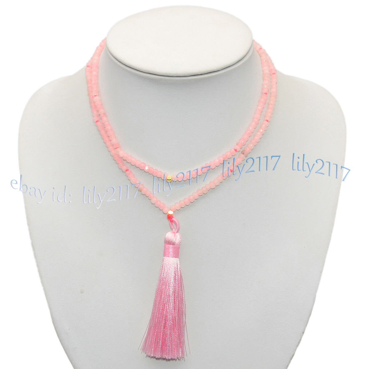 Faceted 2x4mm Multiple Gemstone Rondelle Beaded Tassel Pendant Necklaces 28-48”