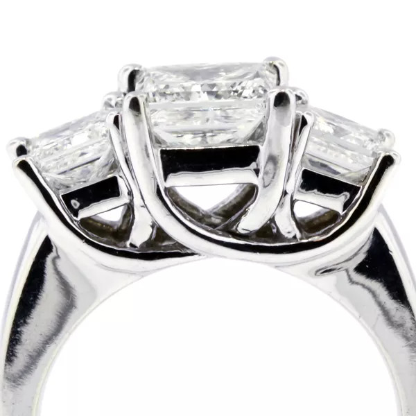 14K White Gold Engagement Ring Trellis 3.17 CT Princess Lab-Grown Diamond F SI1