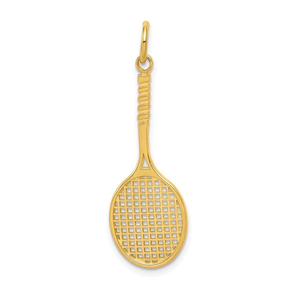 10K Yellow Gold Tennis Racquet Charm Pendant 0.84gm L-35 mm, W-11mm