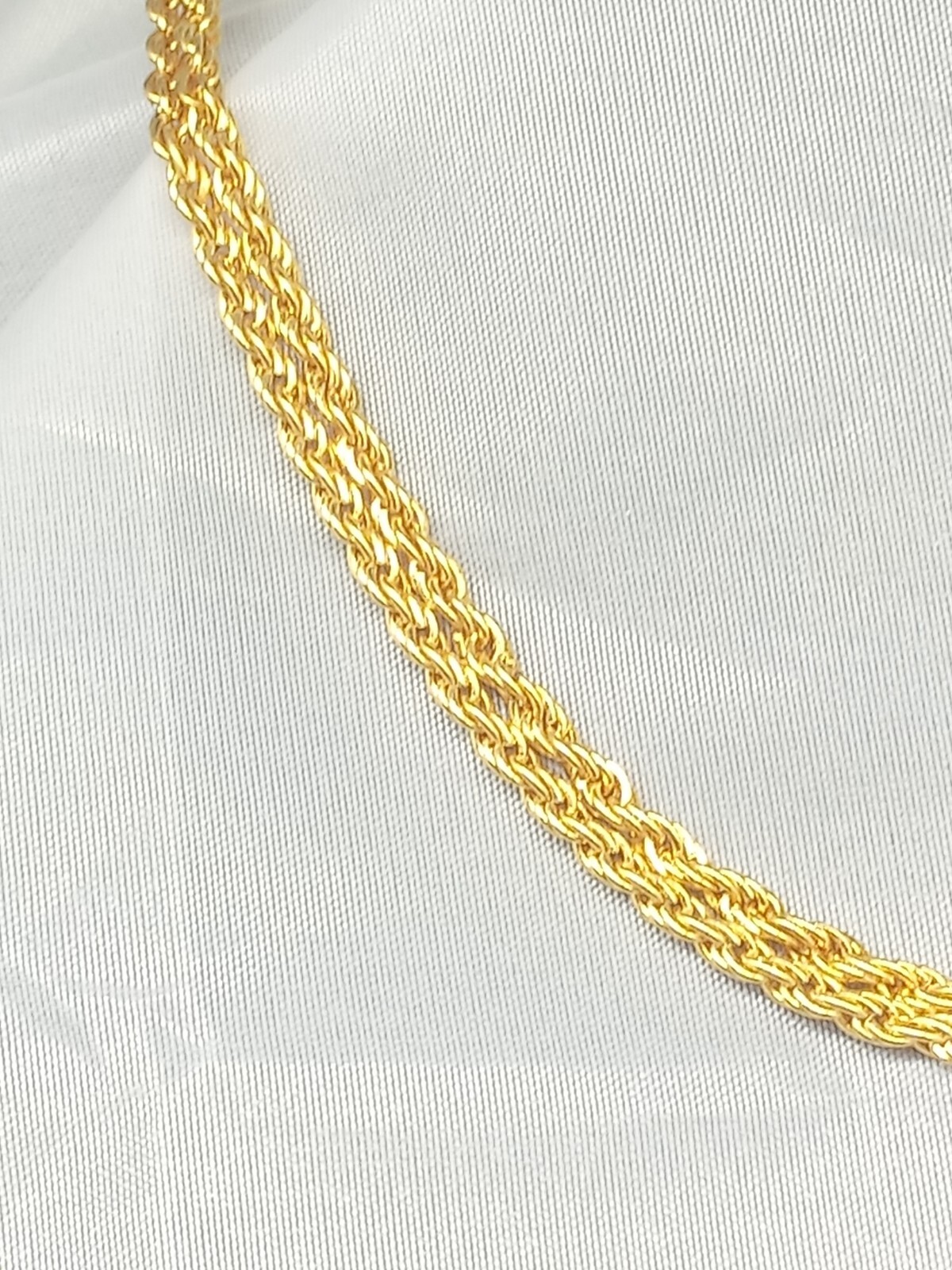 Vintage Rope Chain Goldtone Korean Choker Lot Of Two 18 Inches