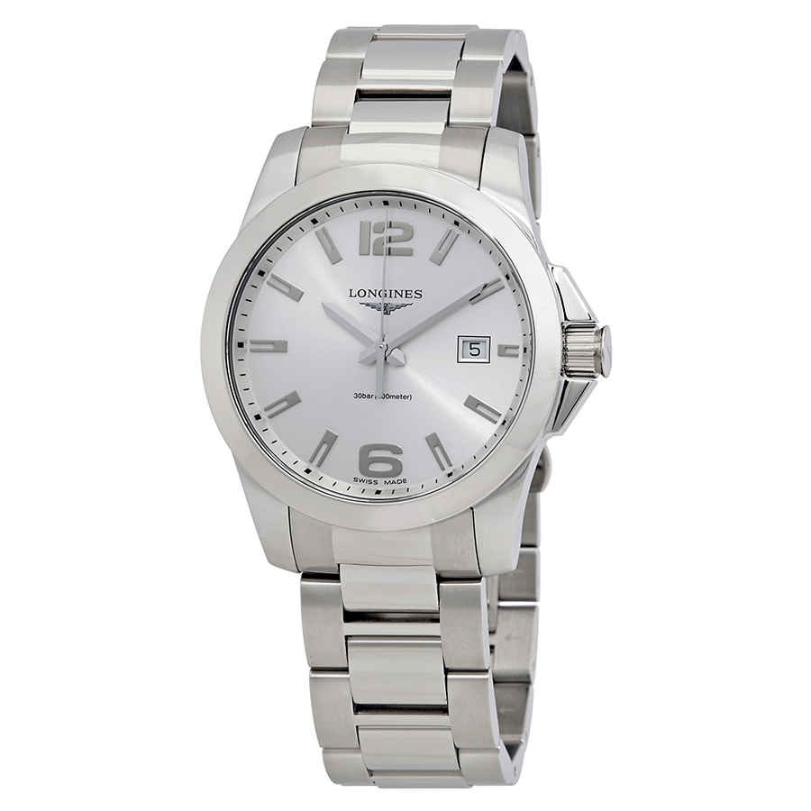 Longines Conquest Silver Dial Stainless Steel Men’s 41mm Watch L37594766
