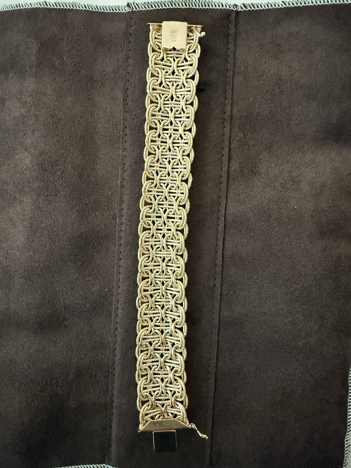 18K Yellow Gold Byzantine Chain Bracelet 7.5in Italy 750 Box Clasp