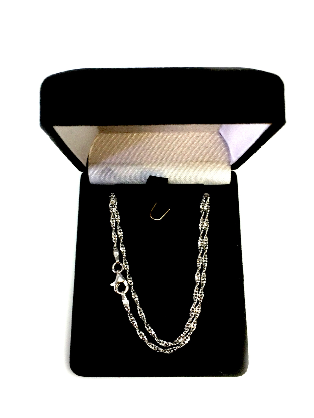 Sterling Silver Rhodium Plated Singapore Chain Necklace, 2.0mm, 16″